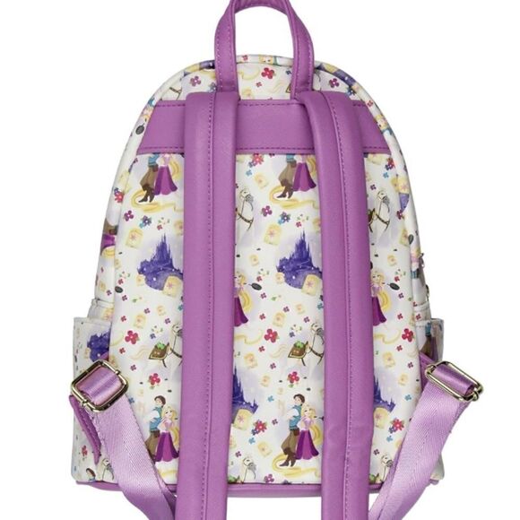 Loungefly Disney Tangled Rapunzel Flynn Ryder And Maximus All-Over Print.